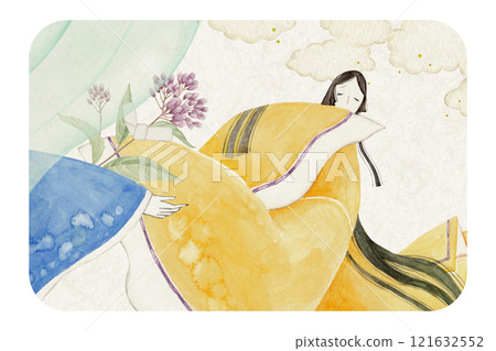 源氏物語紫式部 30 章富士袴水彩插圖 源氏物語紫式部 30 章富士袴水彩插圖 121632552