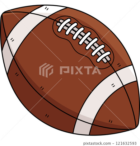 American Football Ball Cartoon Colored Clipart 121632593