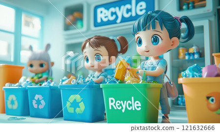 Activities at the recycling center 121632666