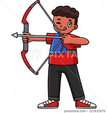 Archery Archer Raising Bow and Arrow Clipart Archery Archer Raising Bow and Arrow Clipart 121632670