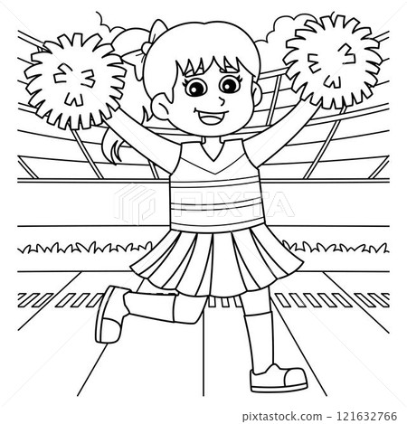 Cheerleading Female Cheerleader Coloring Page Cheerleading Female Cheerleader Coloring Page 121632766