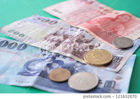 Taiwanese currency, banknotes, cash Taiwanese currency, banknotes, cash 121632870
