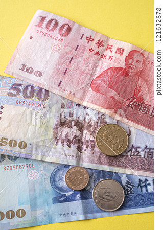Taiwanese currency, banknotes, cash Taiwanese currency, banknotes, cash 121632878