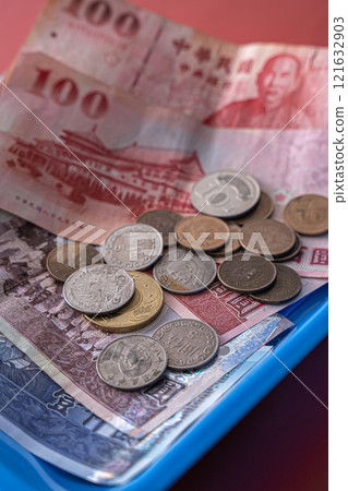Taiwanese currency, banknotes, cash Taiwanese currency, banknotes, cash 121632903