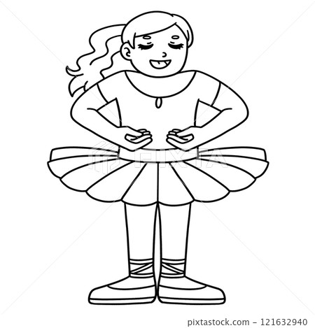Ballerina in the First Position Isolated Coloring  121632940