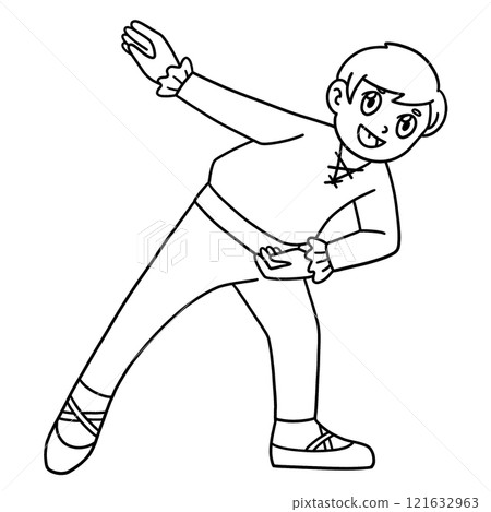 Ballet Danseur Bowing Isolated Coloring Page  121632963
