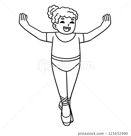 Ballerina in Releve Position Isolated Coloring  121632990