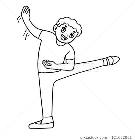 Ballet Danseur Stretching Isolated Coloring Page Ballet Danseur Stretching Isolated Coloring Page 121632991