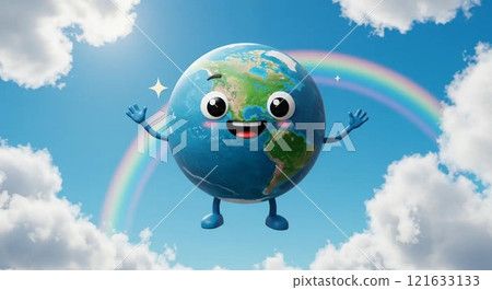 The Earth is Smiling! Positive illustrations useful for environmental education 121633133