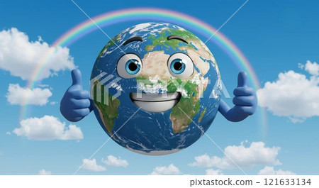 Smiling Earth! A perfect illustration for teaching materials related to SDGs 121633134