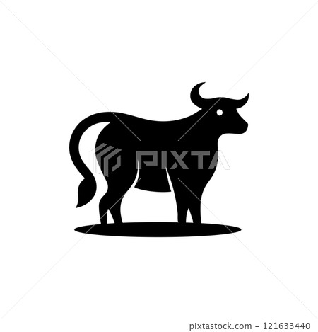 Cow icon silhouette illustration isolated 121633440