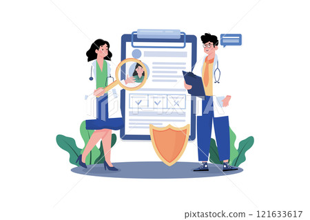 Doctor Examining The Patient Medical Report Doctor Examining The Patient Medical Report 121633617