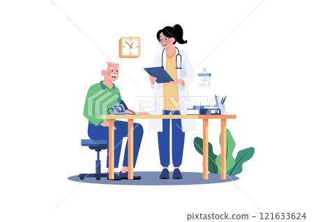 Man Getting Doctor's Appointment Illustration concept on white background 121633624