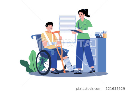 Nurse Standing With Patient Illustration concept on white background 121633629