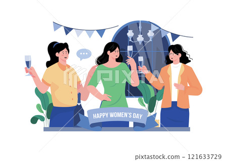 International Women's Day Illustration concept on white background 121633729
