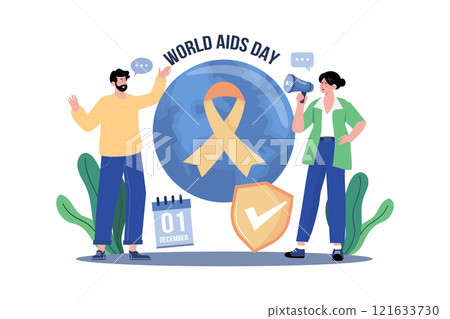 World Aids Day Illustration concept on white background 121633730