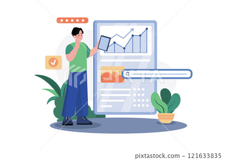 SEO Ranking Illustration concept on white background 121633835