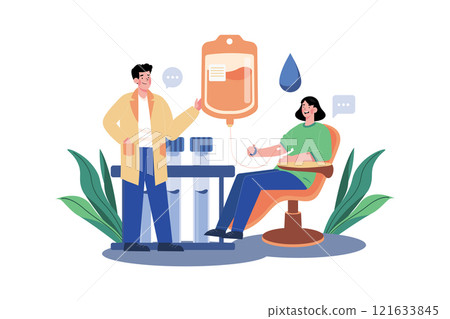 Blood Donation Illustration concept on white background 121633845