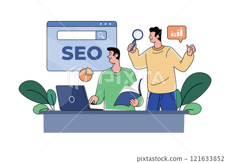 Search Engine Optimization Illustration concept on white background Search Engine Optimization Illustration concept on white background 121633852