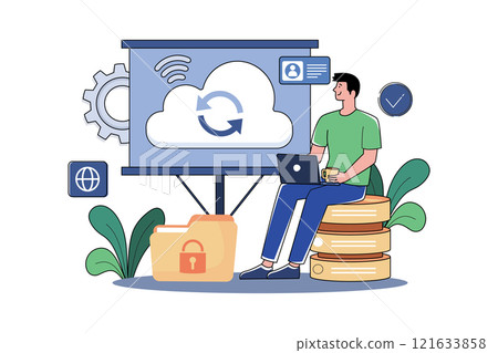 Cloud computing service Illustration concept on white background Cloud computing service Illustration concept on white background 121633858