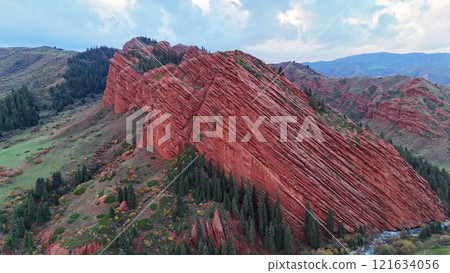 Jeti Oguz canyon or Seven Bulls Rocks in Issyk-Kul Region, Kyrgyzstan Jeti Oguz canyon or Seven Bulls Rocks in Issyk-Kul Region, Kyrgyzstan 121634056