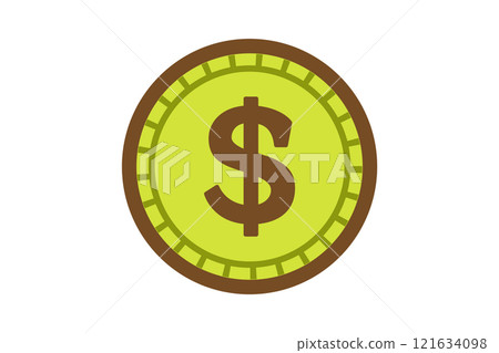 Illustration of US dollar coins 121634098
