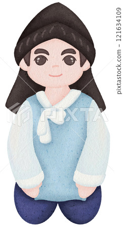 people wearing hanbok people wearing hanbok 121634109