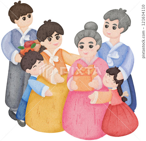 people wearing hanbok 121634110