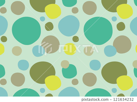 Simple Scandinavian style circle pattern in green 121634232