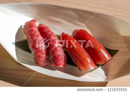 Ise Shrine, Okage Yokocho, Eating out, Tuna, Matsusaka Beef Nigiri 121635910