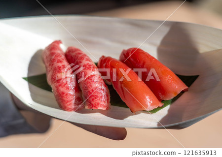 Ise Shrine, Okage Yokocho, Eating out, Tuna, Matsusaka Beef Nigiri Ise Shrine, Okage Yokocho, Eating out, Tuna, Matsusaka Beef Nigiri 121635913