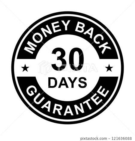 30 days money back guarantee icon vector for graphic design, logo, website, social media, mobile app, UI illustration 121636088