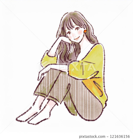 婦女和女孩插畫素材 121636156