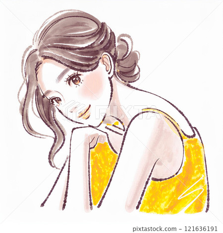 Illustration material of women and girls 121636191