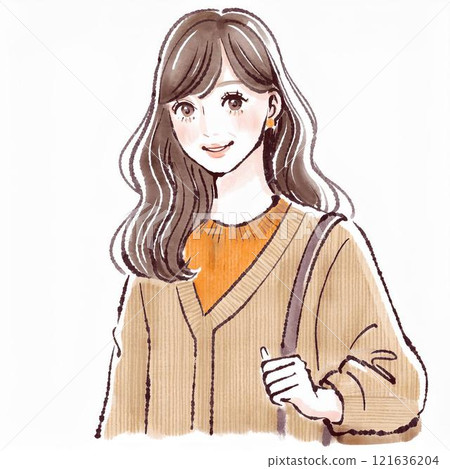 婦女和女孩插畫素材 婦女和女孩插畫素材 121636204