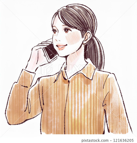 婦女和女孩插畫素材 婦女和女孩插畫素材 121636205