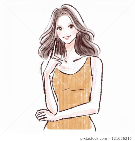 Illustration material of women and girls 121636215