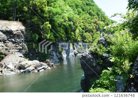 從長瀞岩石上看到的荒川 121636748