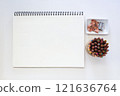 Minimalist Creative Workspace with Art Supplies and Blank Sketchpad 121636764