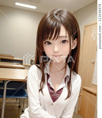 學校的女孩在教室裡 121636978