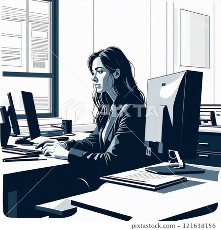 一位女士躺著用電腦工作 121638156