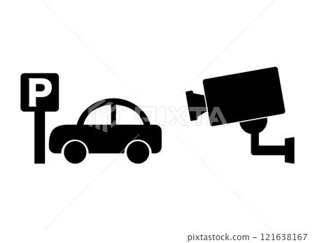 停車場監視攝影機圖標 停車場監視攝影機圖標 121638167