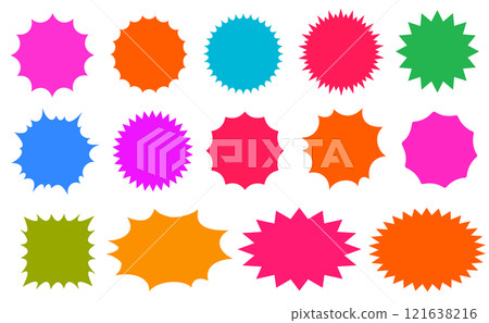 鋸齒狀標籤語音氣泡 鋸齒狀標籤語音氣泡 121638216