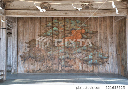 Painting of the Noh Theater at Chusonji Temple 121638625