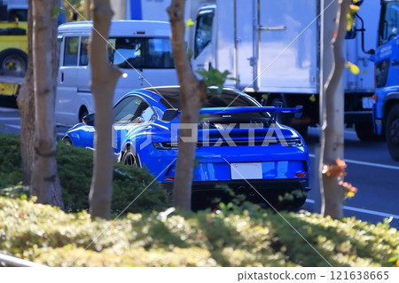 blue sports car blue sports car 121638665