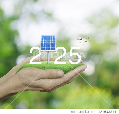 Happy new year 2025 ecological cover concept 121638814