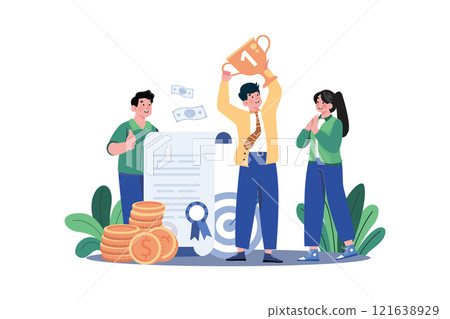 Business Achievement Illustration concept on white background Business Achievement Illustration concept on white background 121638929