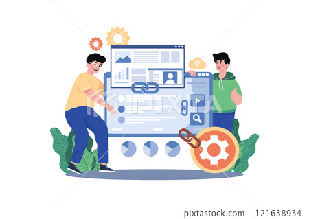 Link Building Illustration concept on white background 121638934