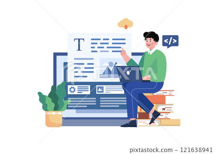 SEO Content Illustration concept on white background 121638941
