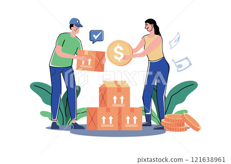 Delivery Charges Illustration concept on white background 121638961
